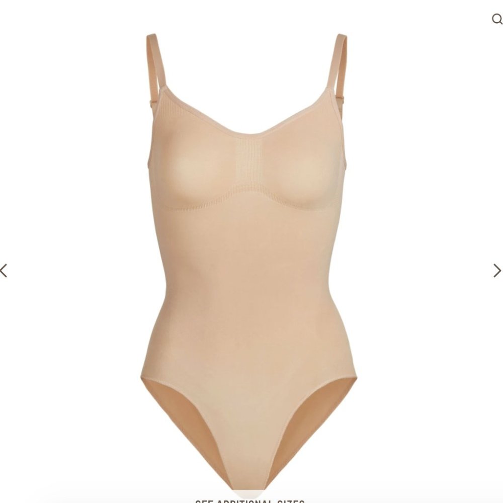 SKIMS NIB Nude Clay Sculpting Brief Bodysuit With Snaps L/XL